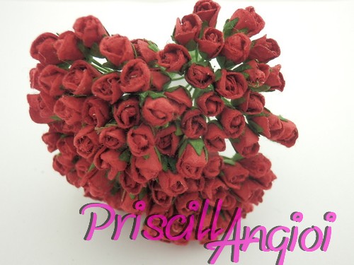 Lote 10 capullitos rosas en tono rojo purpura - 4 mm - Haga un click en la imagen para cerrar
